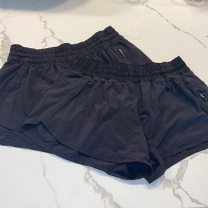 TWO Lululemon 4” Black Running Shorts